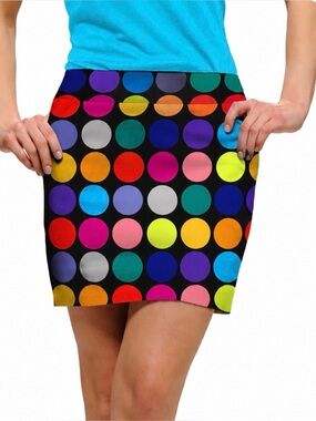 Loudmouth Black Disco Balls Golf Skort Skirt Size 4